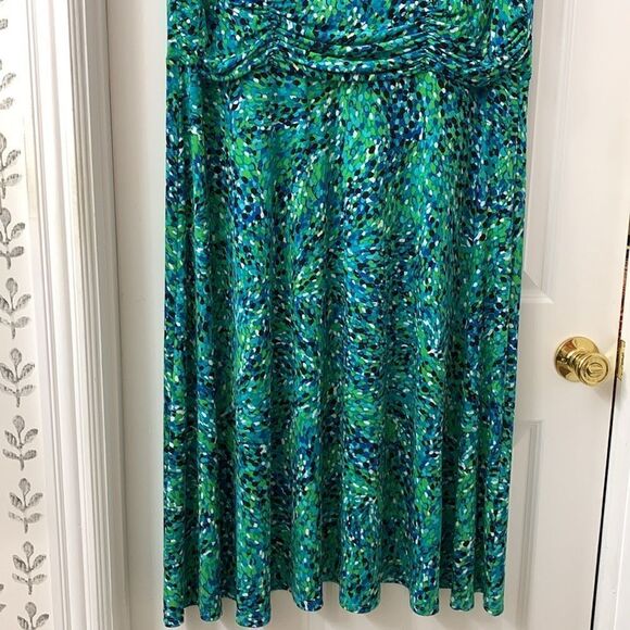 Laura Jeffries size 20W teal sleeveless dress - Picture 4 of 9